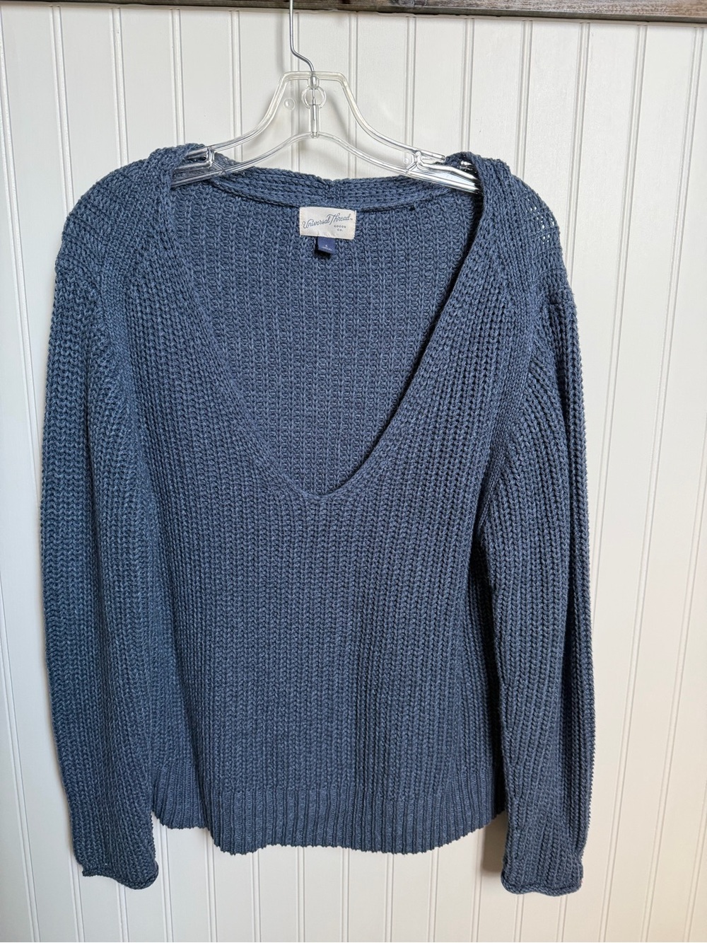 Universal Thread V-Neck Knit Sweater - Slate Blue
